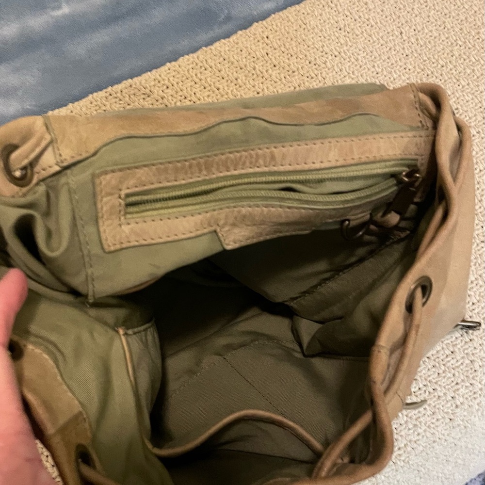 Tan leather backpack purse - Picture 3 of 3